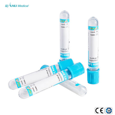 %3,2 Sodyum Sitrat Katkı Maddeli Pıhtılaşma Testi Mavi Üst Cam Tüpler