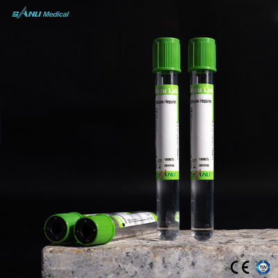 Kan Alma PET Malzemesi İçin 5ml Sodyum Heparin Yeşil Üst Tüp
