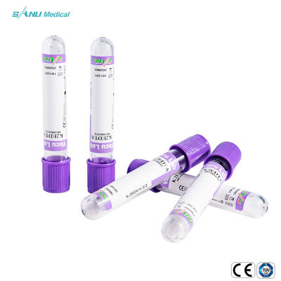 100 adet Tepsi Lavanta Üst Kan Tüpü steril 6ml EDTA Tam Kan Tüpü