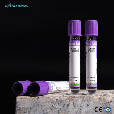 100 adet Tepsi Lavanta Üst Kan Tüpü steril 6ml EDTA Tam Kan Tüpü