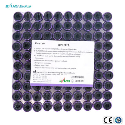 100 adet Tepsi Lavanta Üst Kan Tüpü steril 6ml EDTA Tam Kan Tüpü
