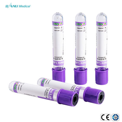 100 adet Tepsi Lavanta Üst Kan Tüpü steril 6ml EDTA Tam Kan Tüpü