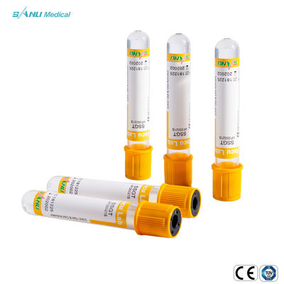 4ml Plastik Kan Alma Tüpleri Serum tayinleri için Sarı Üst SST Tüpü