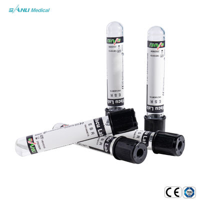 Siyah Üst Eritrosit Sedimantasyon Hızı Tüpü 13x75mm 1.6ml steril