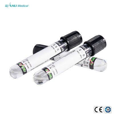 Siyah Üst Eritrosit Sedimantasyon Hızı Tüpü 13x75mm 1.6ml steril