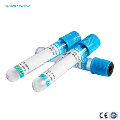 1.8ml Mavi Üst Pıhtılaşma Tüpleri Cam %3.2 Sodyum Sitrat Katkı Maddesi 13x75mm