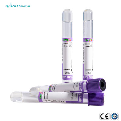 Hematoloji için 13x75mm Jelli EDTA K2 Cam Kan Alma Tüpleri