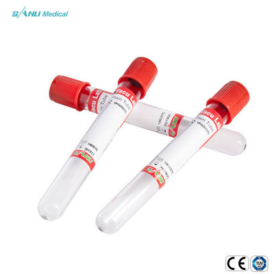 Biyokimyasal Testler için Pıhtı Aktivatör Cam Kan Alma Tüpleri Vakum 5ml