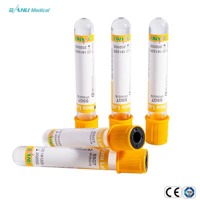 Jel Pıhtı Katkı Maddesi SSGT Cam Vakumlu Kan Alma Tüpü 5-9ml IVD 16x100mm