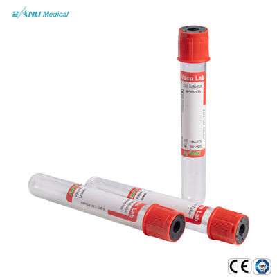 13x100mm IVD Steril Kırmızı Vakumlu Kan Test Tüpü Ce, Pıhtı Aktivatörü ile Onaylandı