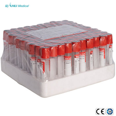 13x100mm IVD Steril Kırmızı Vakumlu Kan Test Tüpü Ce, Pıhtı Aktivatörü ile Onaylandı